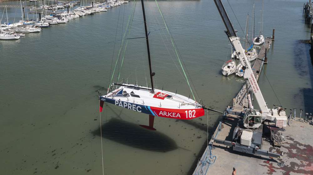 mise à l'eau class40 - Yoann Richomme - laloumulti - paprecarkea - paprec arkea 