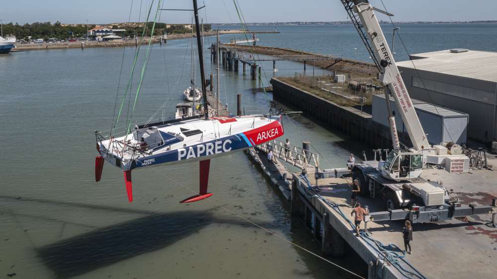 mise à l'eau class40 - Yoann Richomme - laloumulti - paprecarkea - paprec arkea 