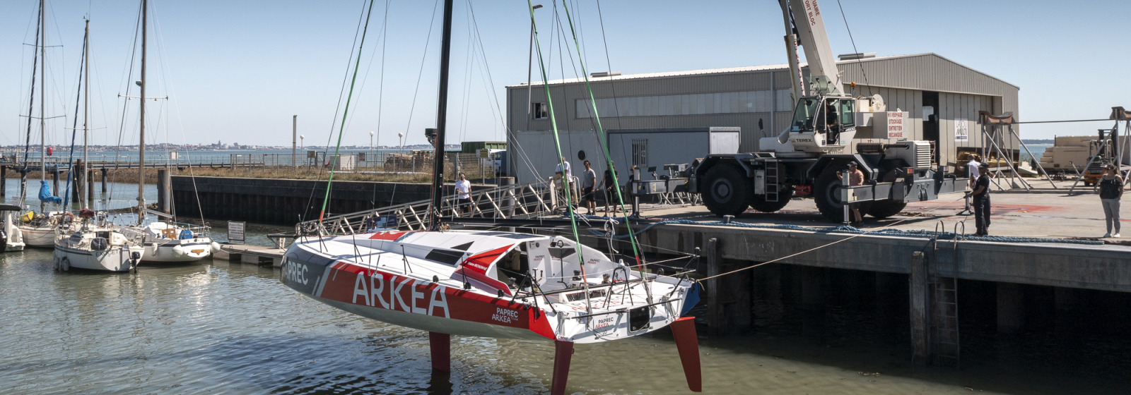 mise à l'eau class40 - Yoann Richomme - laloumulti - paprecarkea - paprec arkea 